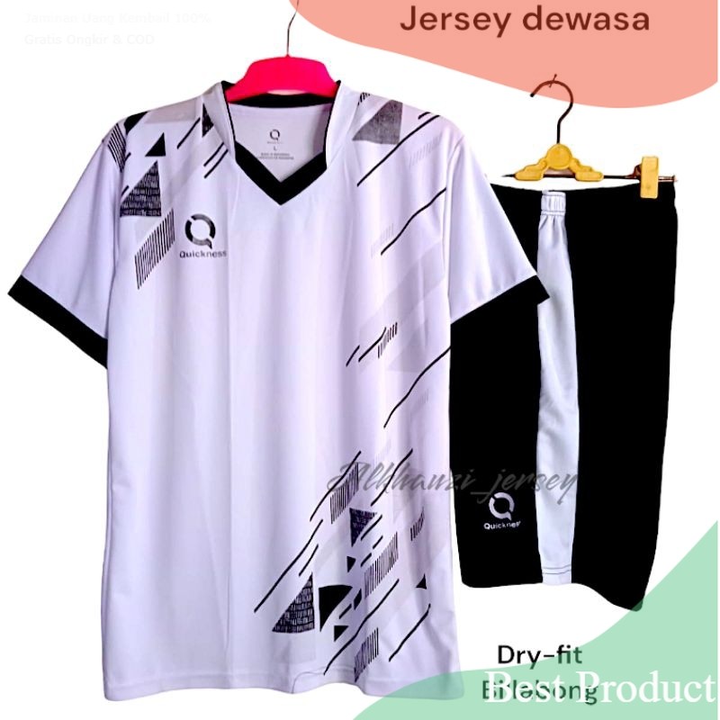 baju kaos futsal setelan Jersey olahraga uni M/L/XL bisa CUSTOM SABLON NAMA NOMOR/ HITAM PUTIH KUNIN