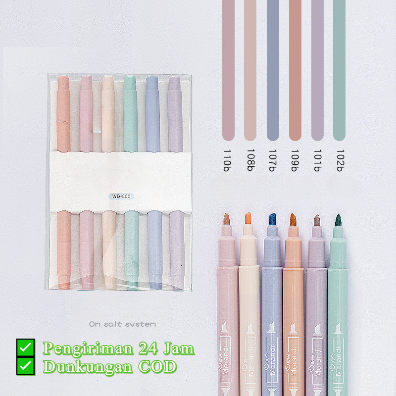 

[K.Anissa] Pengiriman 24 Jam ✅ 2in1 Highlighter Vintage / Stabilo Mewarnai Colorful Bujo Journaling