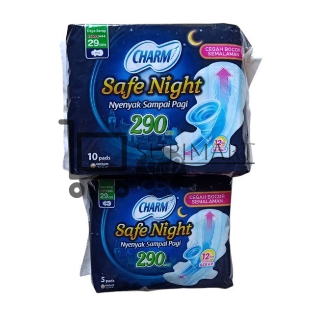 Charm Safe Night 29cm Isi 9 Pads / Charm Safe Night 29cm Isi 5 Pads