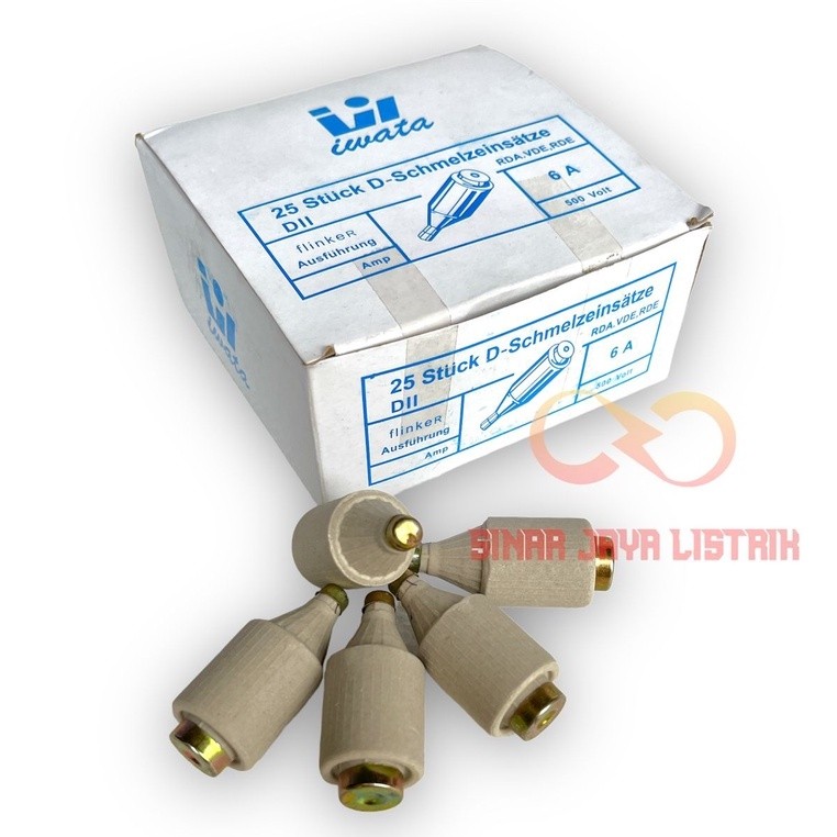 Sekring Batu Fuse Sekering Keramik Listrik 6A 6 Ampere IWATA