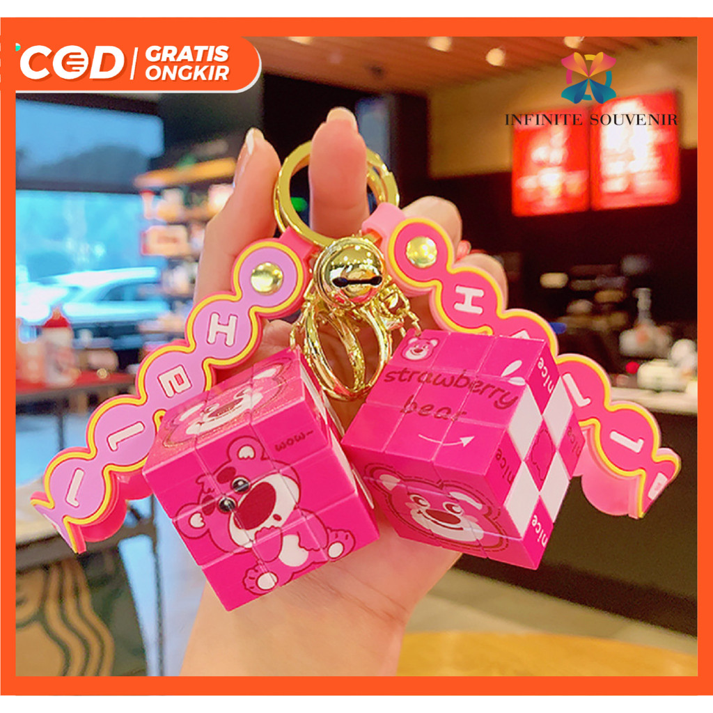 79. GANTUNGAN KUNCI RUBIK / RUBIK 3X3 / RUBIK KARAKTER / KEYCHAIN RUBIC / RUBIK SANRIO / LOTSO / STI