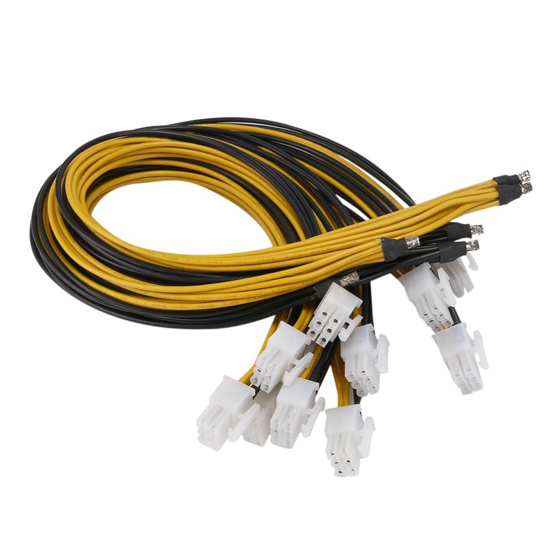 2 Port 6Pin PCIE Connectors Miner PSU Power Supply Cable For Antminer S7 S9 S9J L3+ Z9 D3 Bitmain Mi