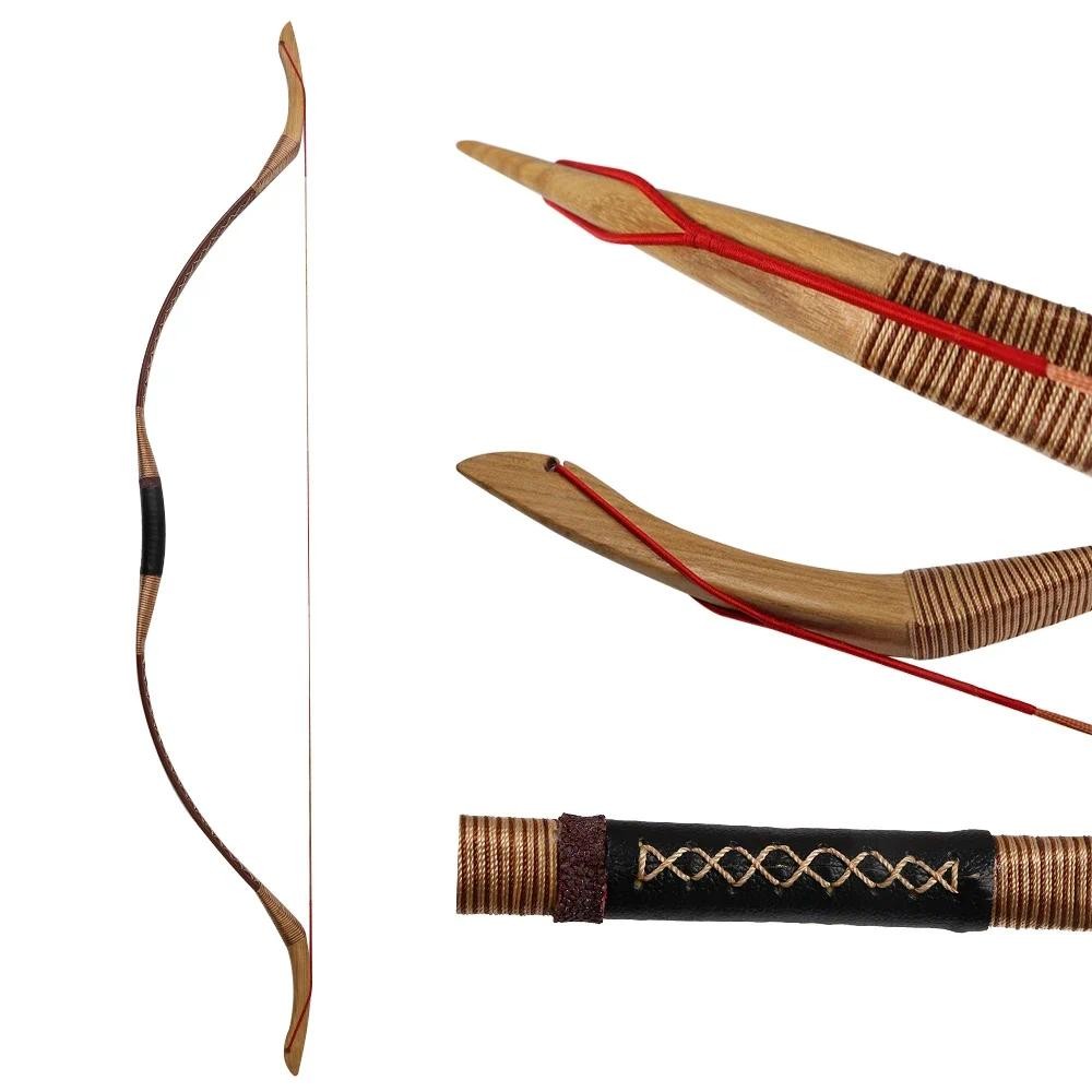 Toparchery 52inch 30~55lbs One Piece Wooden Tradition Bow Outdoor Hunting Archery Recurve Longbow Ho