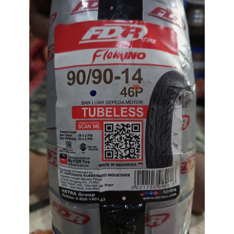 BAN TUBLES FDR BELAKANG MATIC 90/90 RING 14 VARIO BEAT VARIO 150 VARIO 125 FLEMINO