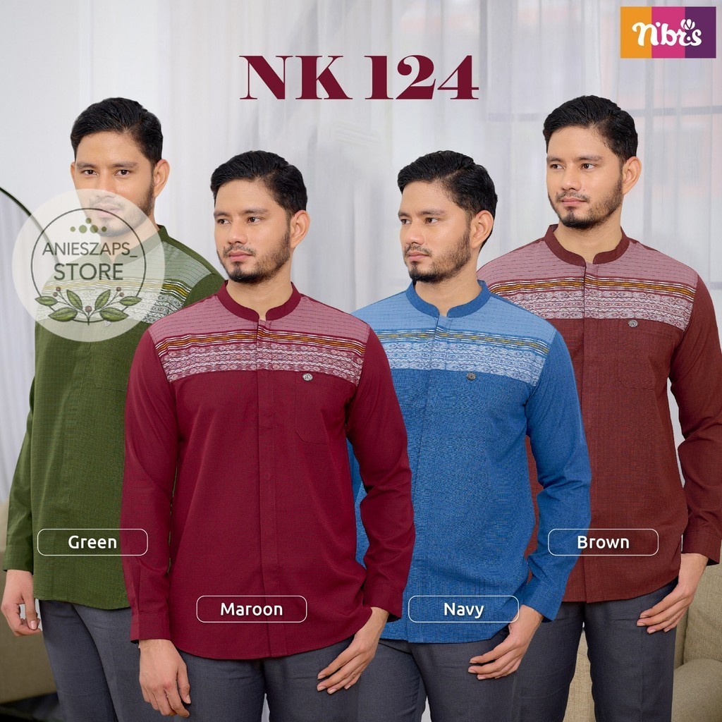 Nibras Baju Lengan Panjang Pria di anieszaps / Baju Cowok Koko Premium Nk 124 / Baju Koko Muslim