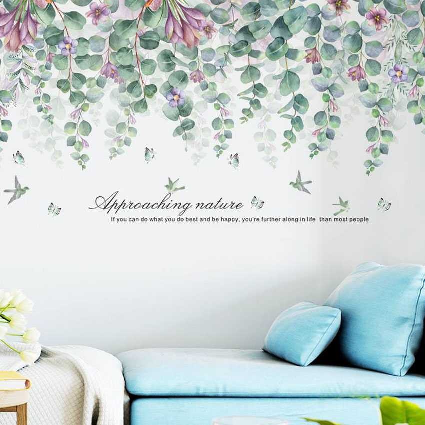 Wall Sticker Tanaman Stiker Dinding Pohon Dekorasi Ruang Tamu Tropical