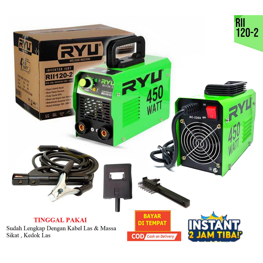 Promo TermurahMesin Las Inverter RYU 450watt Basic RII120-2 Travo Las 450 Watt / las RYU 450watt