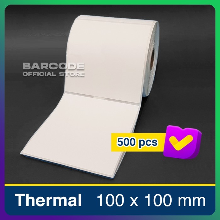 

best -Stiker Kertas Label Barcode Thermal ukuran 100x100mm - 100 x 100 mm