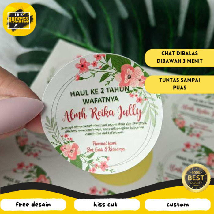 

INB 5-8 Stiker Tahlil Haul Sticker Pengajian Mengenang Wafatnya 40 100 1000 Hari Tahlilan