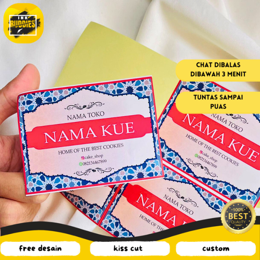 

INB Sticker Label Idul Fitri - Sticker Toples Kue Kering - Stiker Persegi Panjang bahan chromo