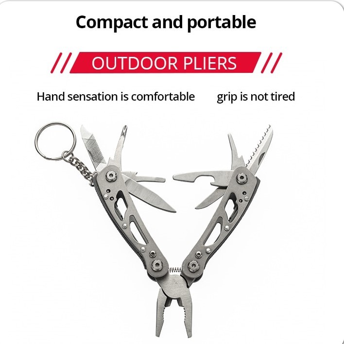 

Tang Lipat Multifungsi Survival Multi-Tools EDC Pliers 12in1
