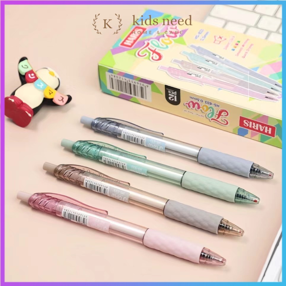 

(12Pcs) Pulpen Silent Click / Pen Cetek Pastel Joyko / Pena Klik Lancar Q-GEL Pastel 0.5mm