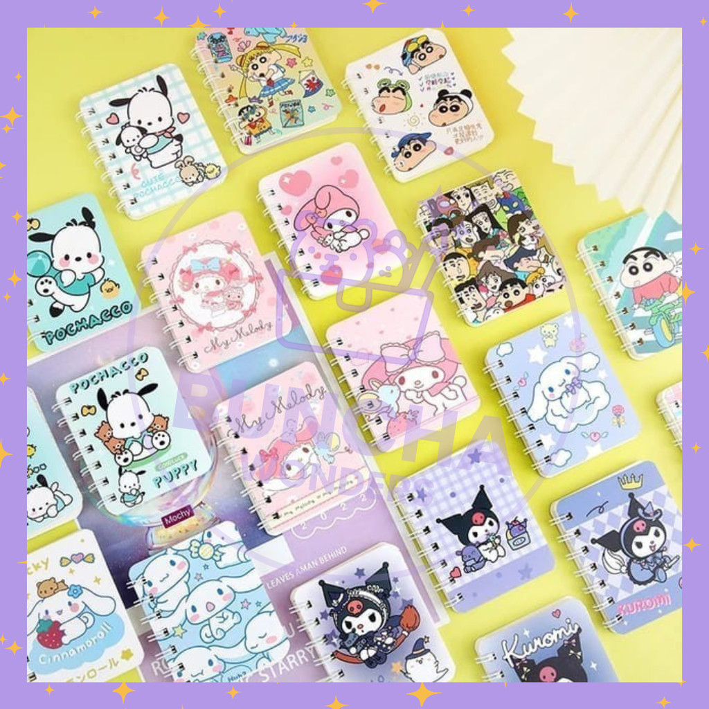 

BW - Buku Tulis A7 /Notebook A7 / Buku Tulis Sekolah Isi 80 Lembar Motif Cat Bunny Doggy SR Import