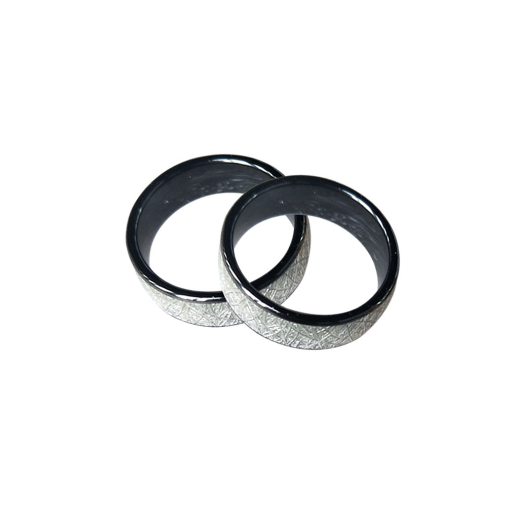 

125KHZ or 13.56MHZ RFID Ceramics Smart Finger Bright silver Ring Wear for Men or Women