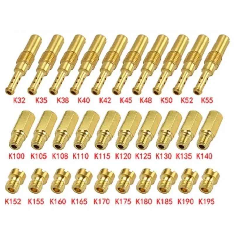 1set Copper Mortorcycle Carburetor Nozzle Main Jets and Slow Jets Replacement for PE24 26 28 30 NSR 