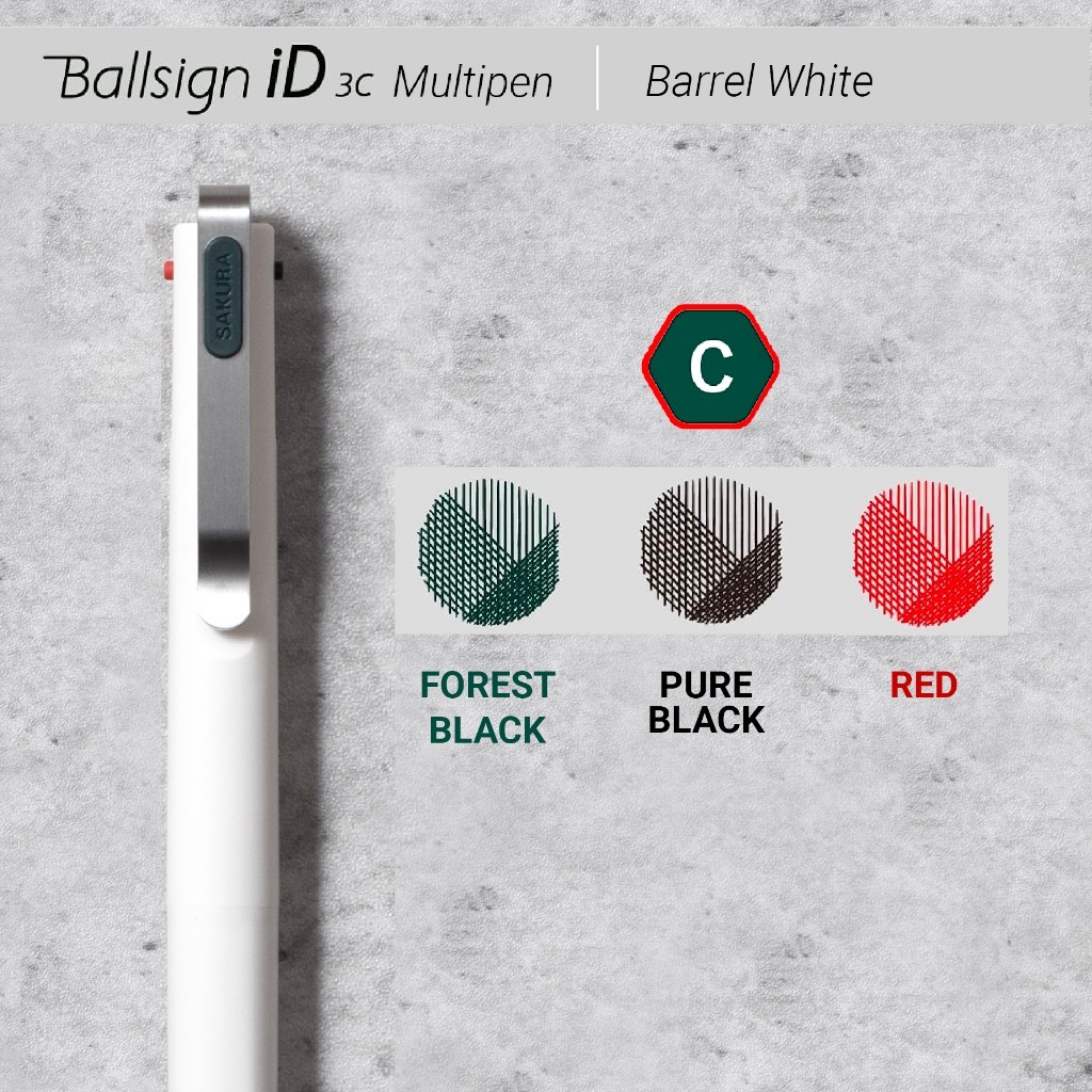 

Gramedia Surabaya - Sakura Ballsign ID 3C Multipen Ballpoint Gel Pen Retractable /GB3D854-50C