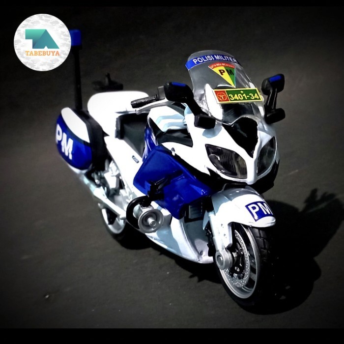 Diecast Motor Yamaha FJR 1300 Custom Polisi Militer 1/18 AR