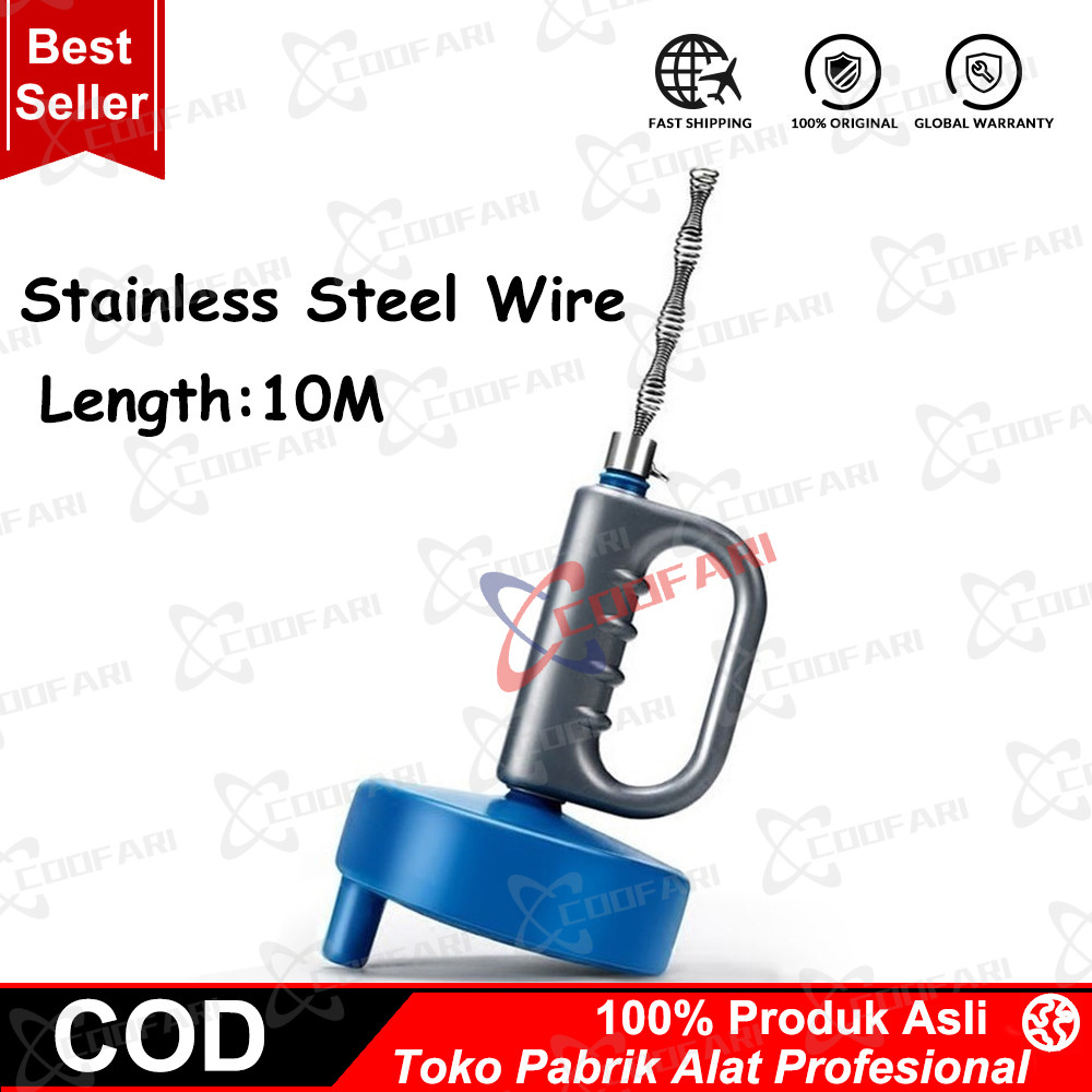 PIPA PEMBERSIH SALURAN MAMPET PIPE CLEANER 10 METER SLING KAWAT ANTI MAMPET Alat Pembersih Pipa Kawa