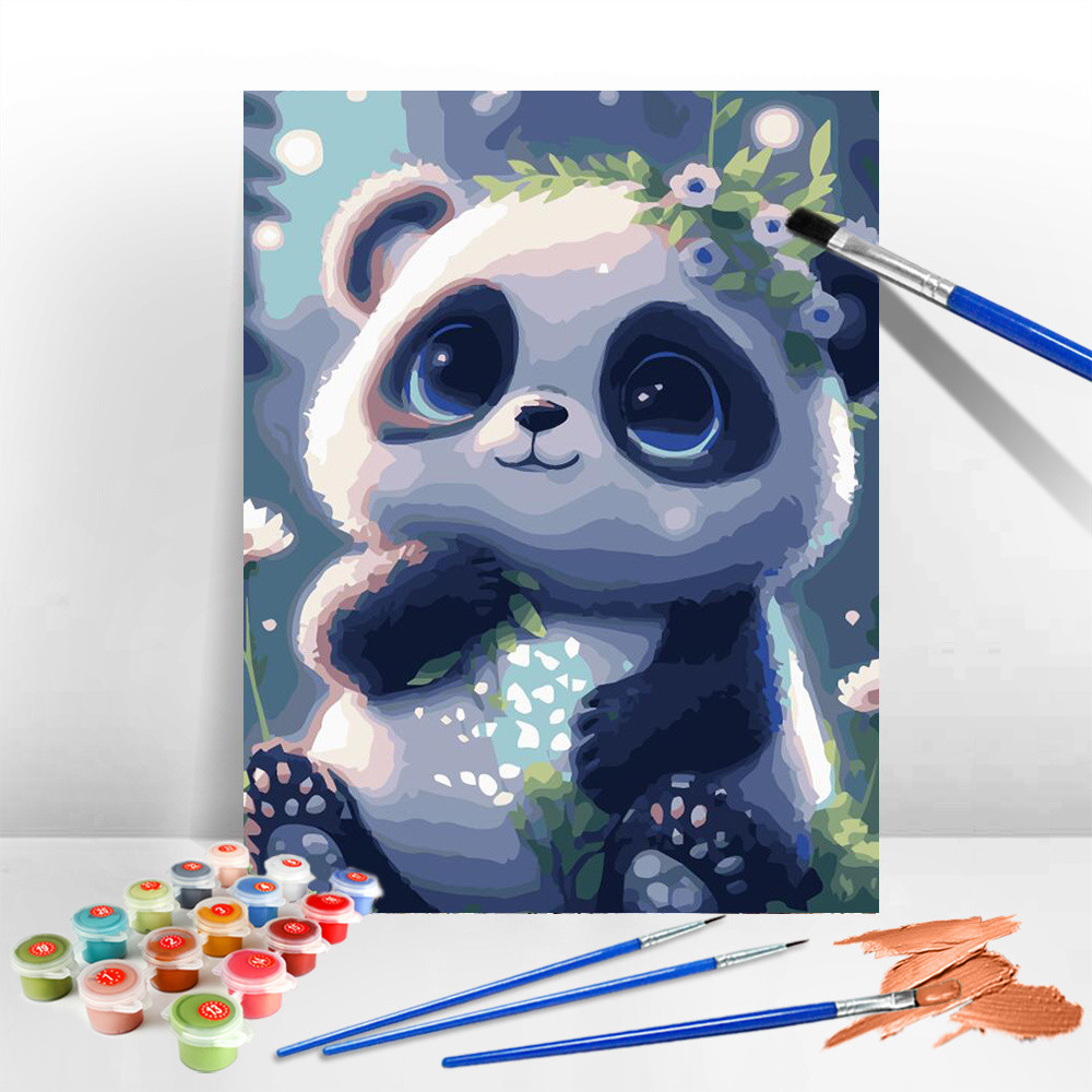 

AZQSD Diy Painting by Numbers Panda Animal Oil Painting on Canvas Hand Paint Kits Europe Decorative for Home Modern Diy Gift