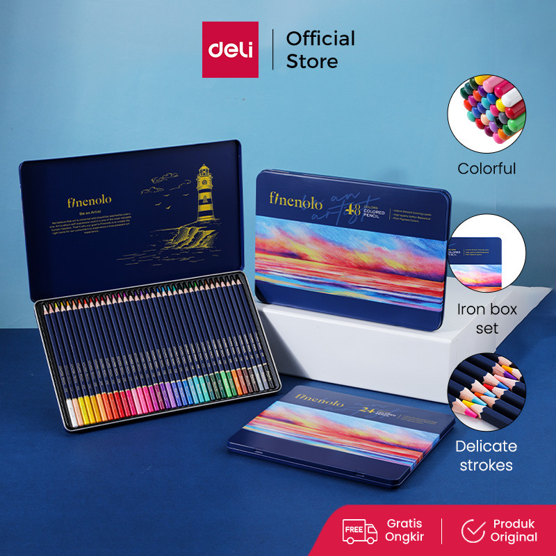 

Deli Colored Pencil / Pensil Warna 24 36 48 72 Warna Lebih Panjang Teknologi Hybrid EC122