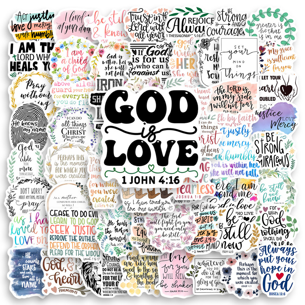 

Inspirational Bible Verses Scripture Gospel Stickers Gift Decal for Laptop Phone Scrapbook Luggage Bottles Decorative Waterproof