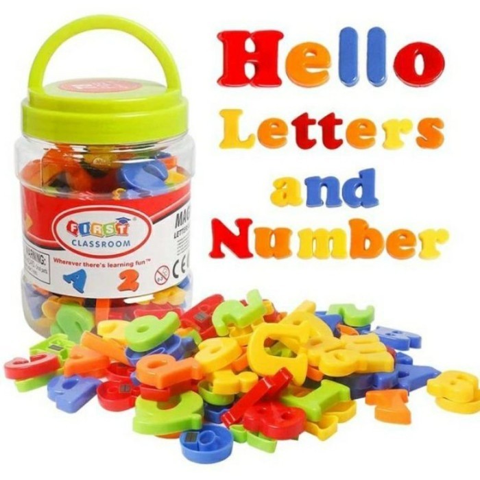 Toples Magnet 78 Magnet Huruf Dan Angka Mainan Edukasi Anak Magnet Letter And Number Belajar Huruf