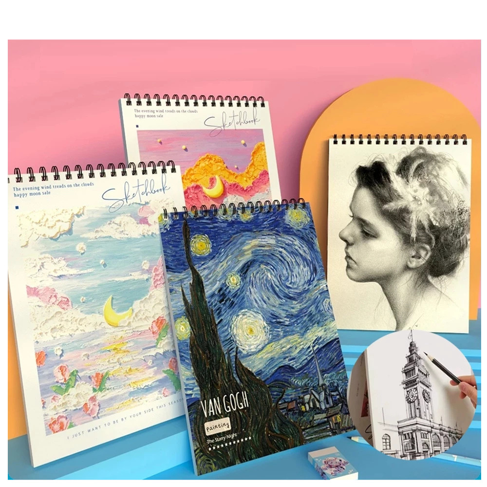 

SHAFFSHOP Toptech - Buku Gambar A4 Sketchbook Buku Sketsa l Tebal Vertikal Jilid Spiral 45 Lembar/90 Halaman
