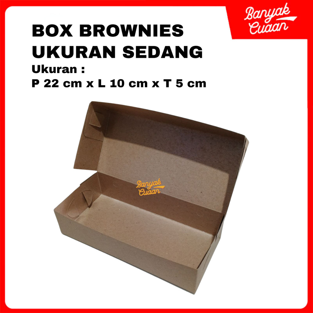 

Box Brownies / Dus Brownies 22x10x5 cm / Kemasan Brownies Laminasi Food Grade