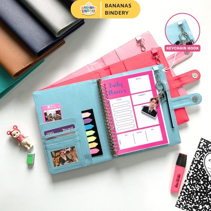

Binder Polos Keychain Hook A5 Kulit Premium Special Edition 20ring/Lubang binder kuliah - ARMY