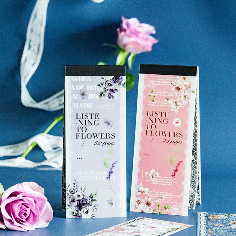 

Mr. Paper 6Style 20Sheets/book Listening Blossom Series Sticker Book for DIY Handbook Photo Frame Scrapbook Decoration