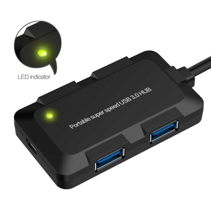 Smart USB Hub 3.0 - 4 Ports with Micro USB Port - Win & Mac