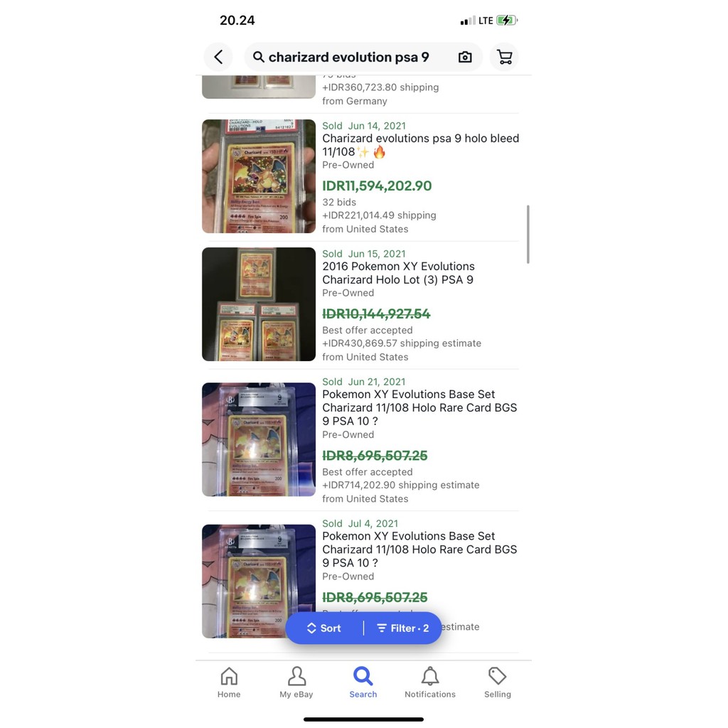 CHARIZARD PSA 9 AUTHENTICATED TCG POKEMON CARD KARTU ORI HOLO RARE ORIGINAL