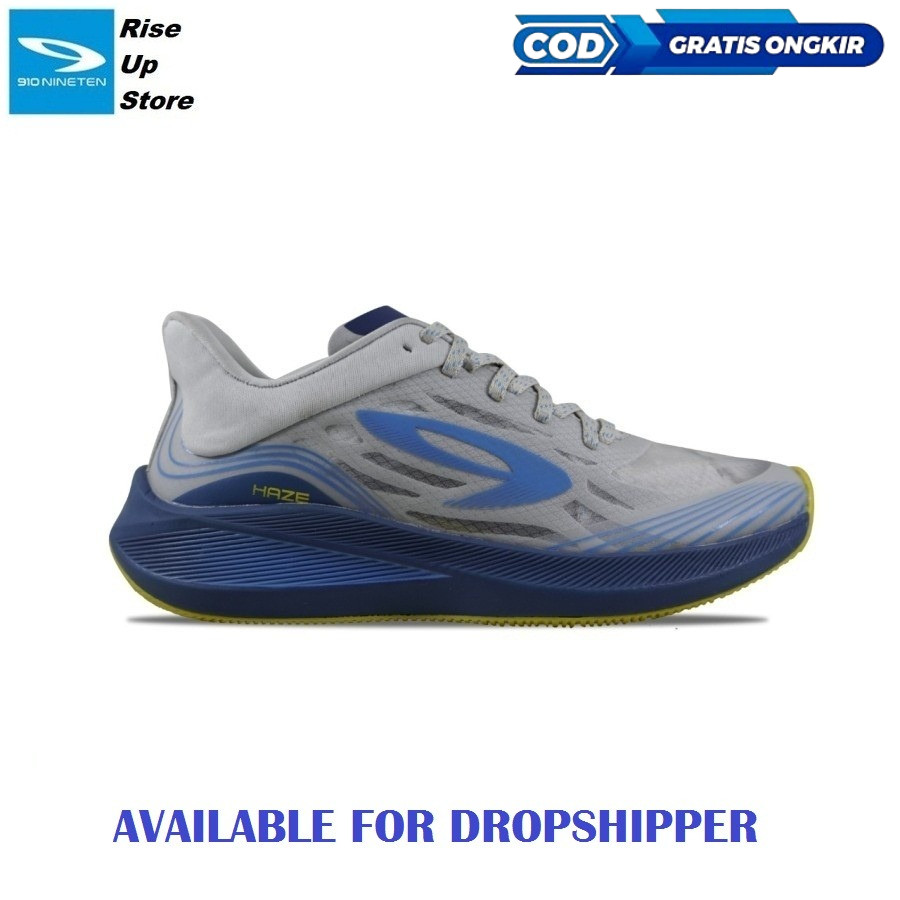 Sepatu Running 910 Nineten Haze Sepatu Running - HAZE VISION Abu Muda Biru Kuning