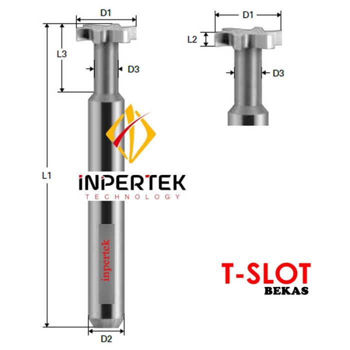 T Slot 14 Carbide Cutter T 14 mm Slotting T-Type Cutter Milling Bekas