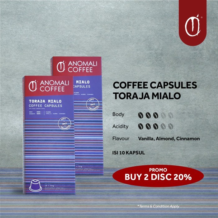

Anomali Coffee Capsules Toraja Mialo - 1 Pack