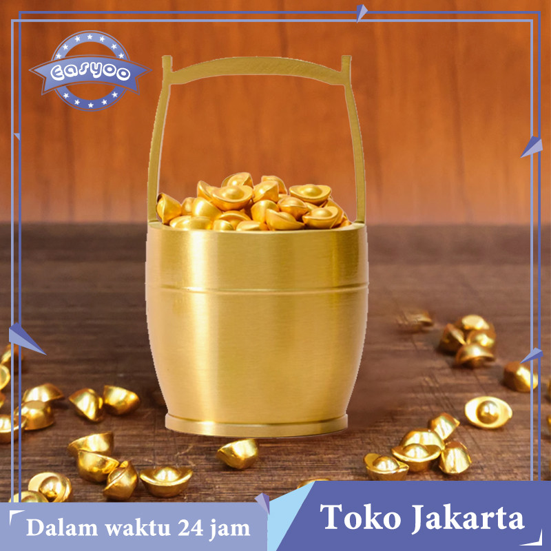 Promo Fengshui Center Mangkuk Harta Karun Ornamen Ember Kuningan Feng Shui Jimat Dekorasi Kabinet