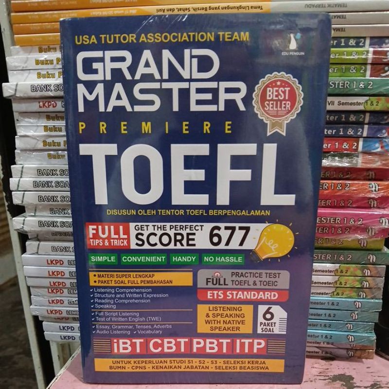 GRAND MASTER PREMIERE TOEFL FULL SCORE 677 IBT CBT PBT ITP  6 PAKET