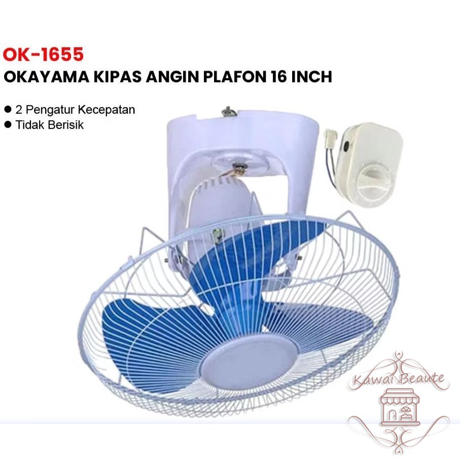 Okayama Kipas Angin Plafon/Orbit Fan /Auto Fan Okayama 16 Inch OK-1655 - okayama 16in