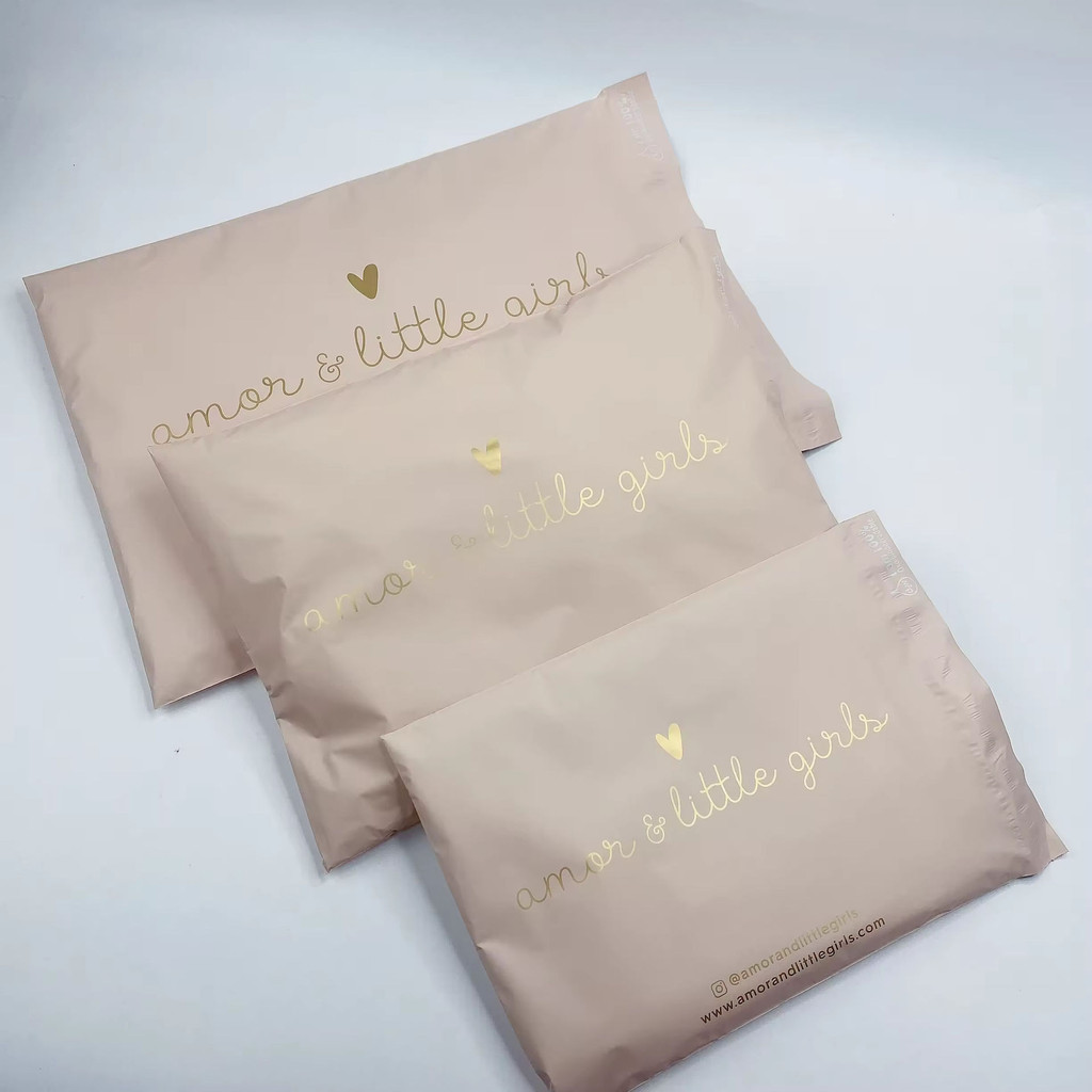 

Apricot matte mail bag brand new material plastic plastic gift bag thick bag envelope express bag printing company logo slogan
