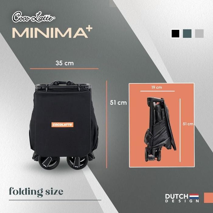 Cocolatte Minima+ Plus Stroller Baby Kereta Dorong Bayi Cabin Size - MINIMA+ BLACK, PLASTIC