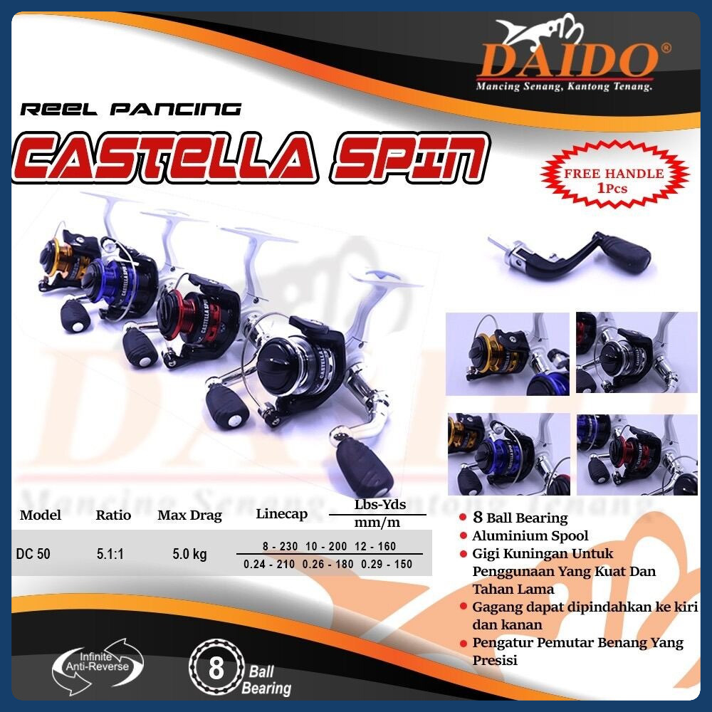 REEL PANCING DAIDO CASTELLA DC 50 ALUMUNIUM SPOOL - HOBBY BEST