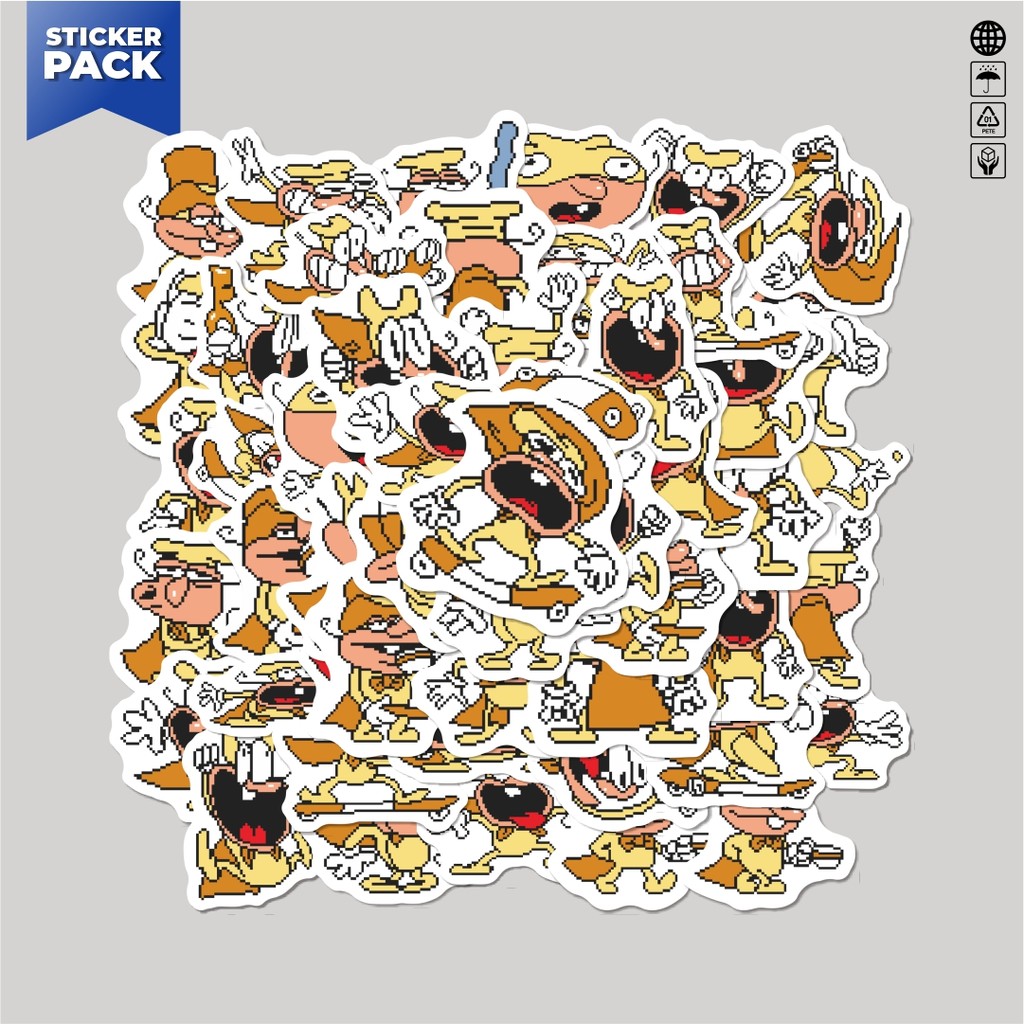 

[100PCS]Stiker Pack Stiker Pizza Tower V19 Aesthetic Vinyl Anti Air Dekorasi Sticker Laptop Buku Journal Koper Helm Casing HP Gitar Helm Skateboard