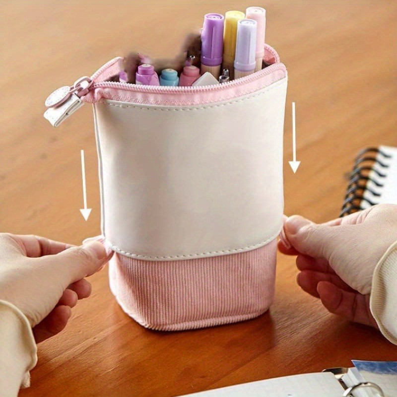 

Colorful Artificial Leather Stretchable Pencil Case-Stand Up Stretchable Laptop Suitable for Office Supplies and Christmas Gifts