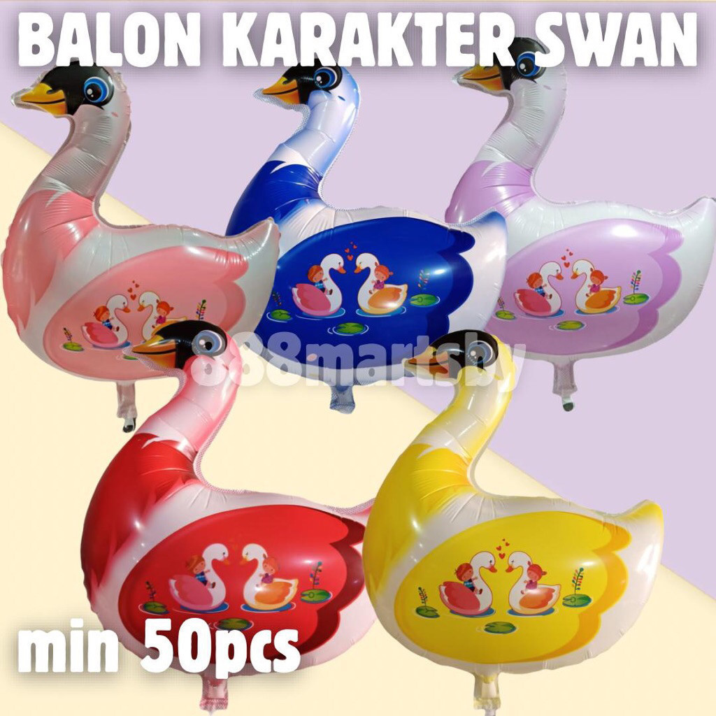 balon karakter foil / balon gas swan ( grosir 10pcs)