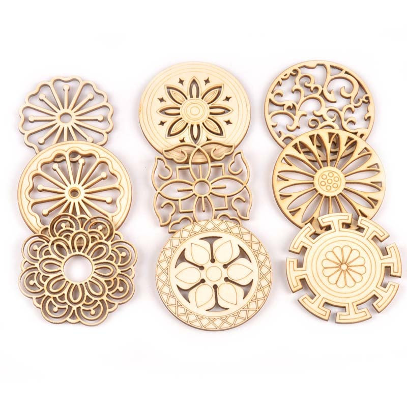

Round/square Lace Pattern Unfinished Wood Slices DIY Crafts For Wooden Ornaments DIY Scrapbook Home Decor Accessories