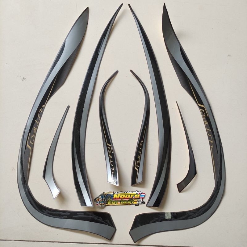stiker striping motor honda scoopy 2022 prestige stylish brown matte list body standar terbaik