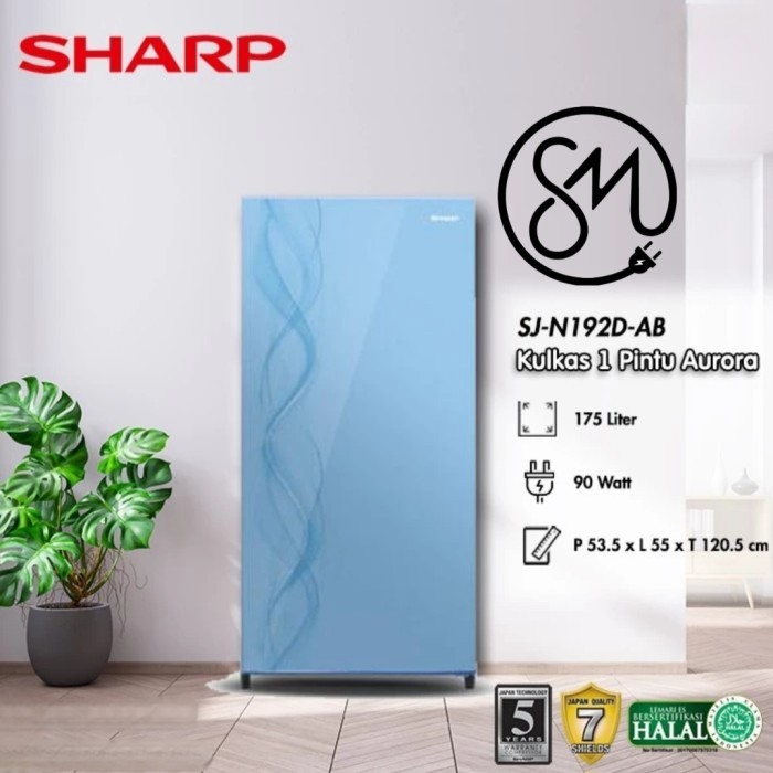 Kulkas Sharp 1 pintu SJ-N192D AB AP 192D SJN192D 175 Liter Kirei