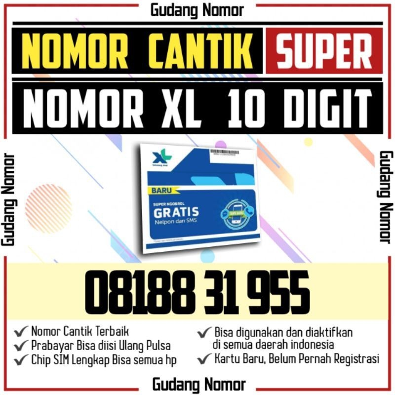 Nomor Cantik XL 4G 10 Digit Nomer Cantik XL 10 Digit 0817 0818