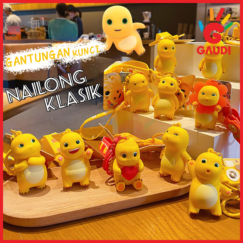 【Gaudi】Nailong Dino Kuning Gantungan Kunci Boneka Keychain Lucu Imut Naalong Nalong