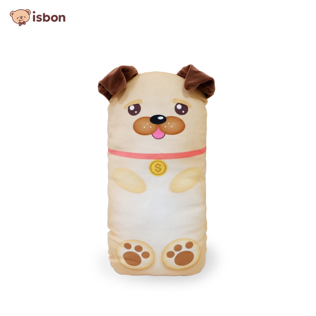 Boneka Bantal Anak Perempuan 2tahun Bantal Guling Kecil Mini Bolster Karakter Dog Lucu Warna Brown B